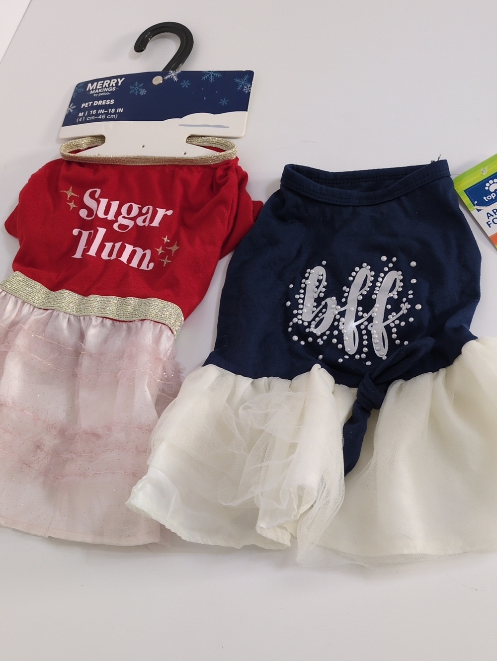 NWT Lot 2 Medium Pet Dresses Merry Makings Sugar Plum & Top Paw BFF Pearl Tutu